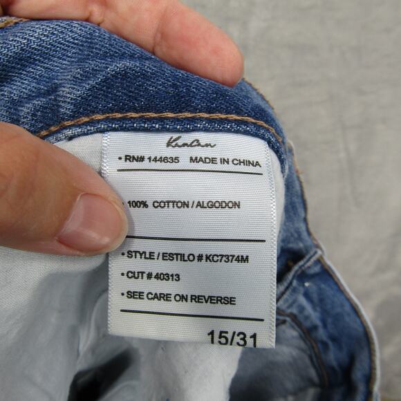 Kancan Jeans Size 15 31 High Rise Ankle Straight Button Fly Distressed Knees - Picture 5 of 11